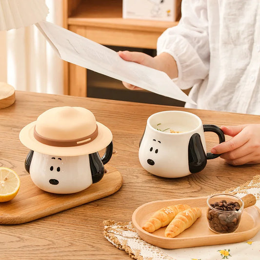 Tasse céramique Snoopy avec couvercle